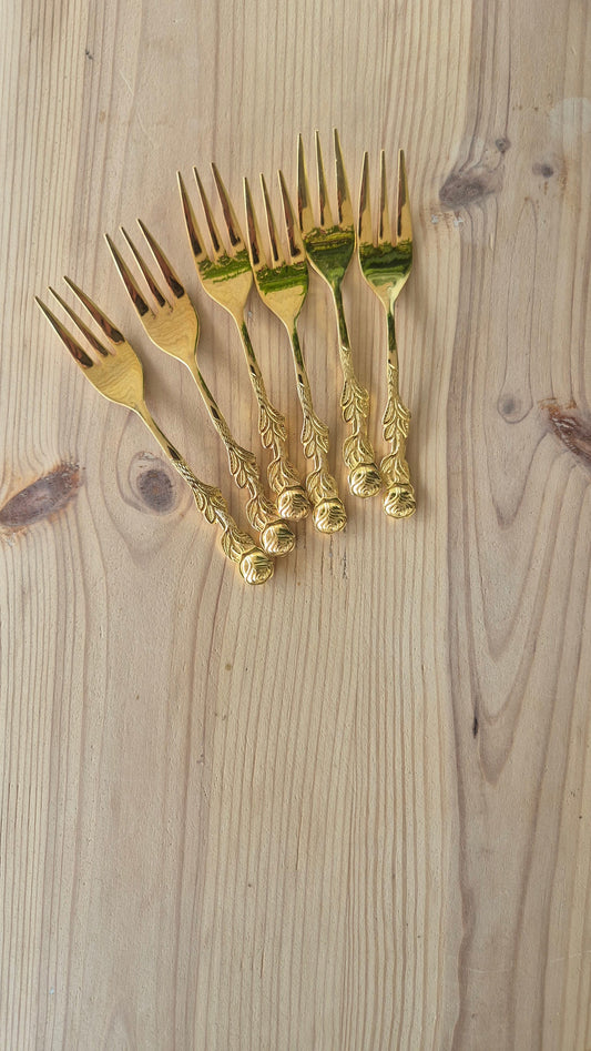 Tårtgafflar - Guld