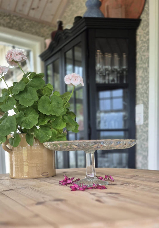 Tårtfat - Mönstrat glas