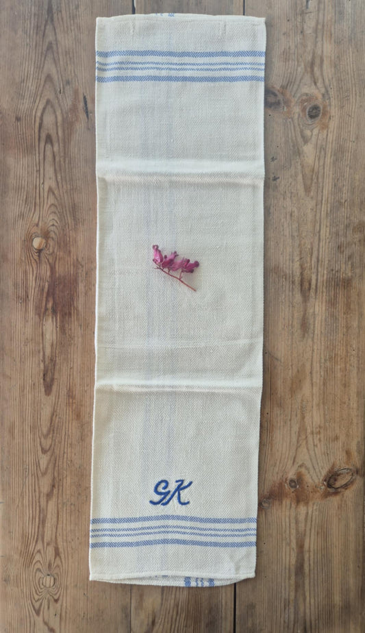 Linnehandduk - Blåvit