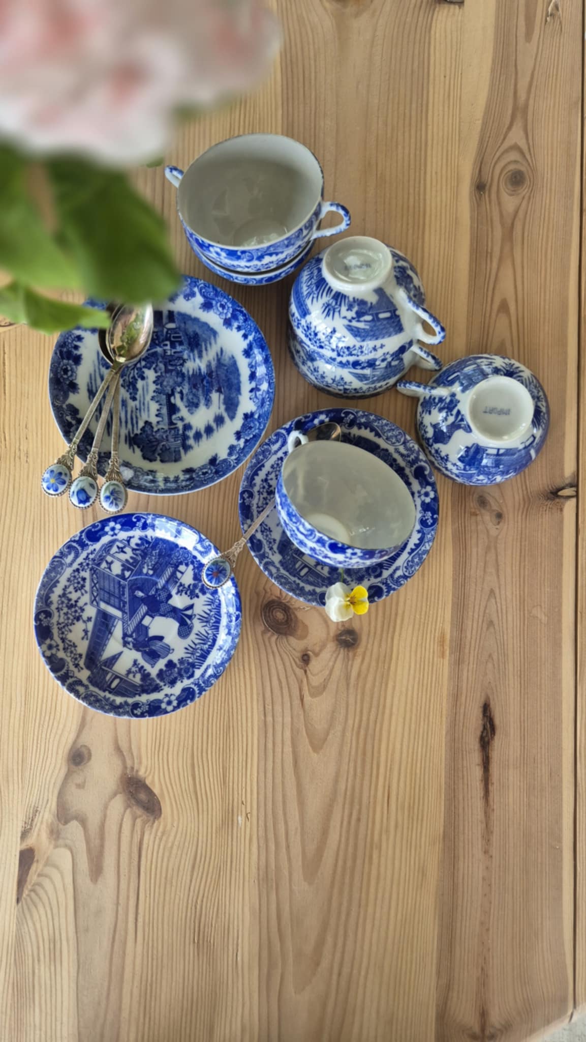 Blåvita koppar - Asiatiskt mönster 6 st
