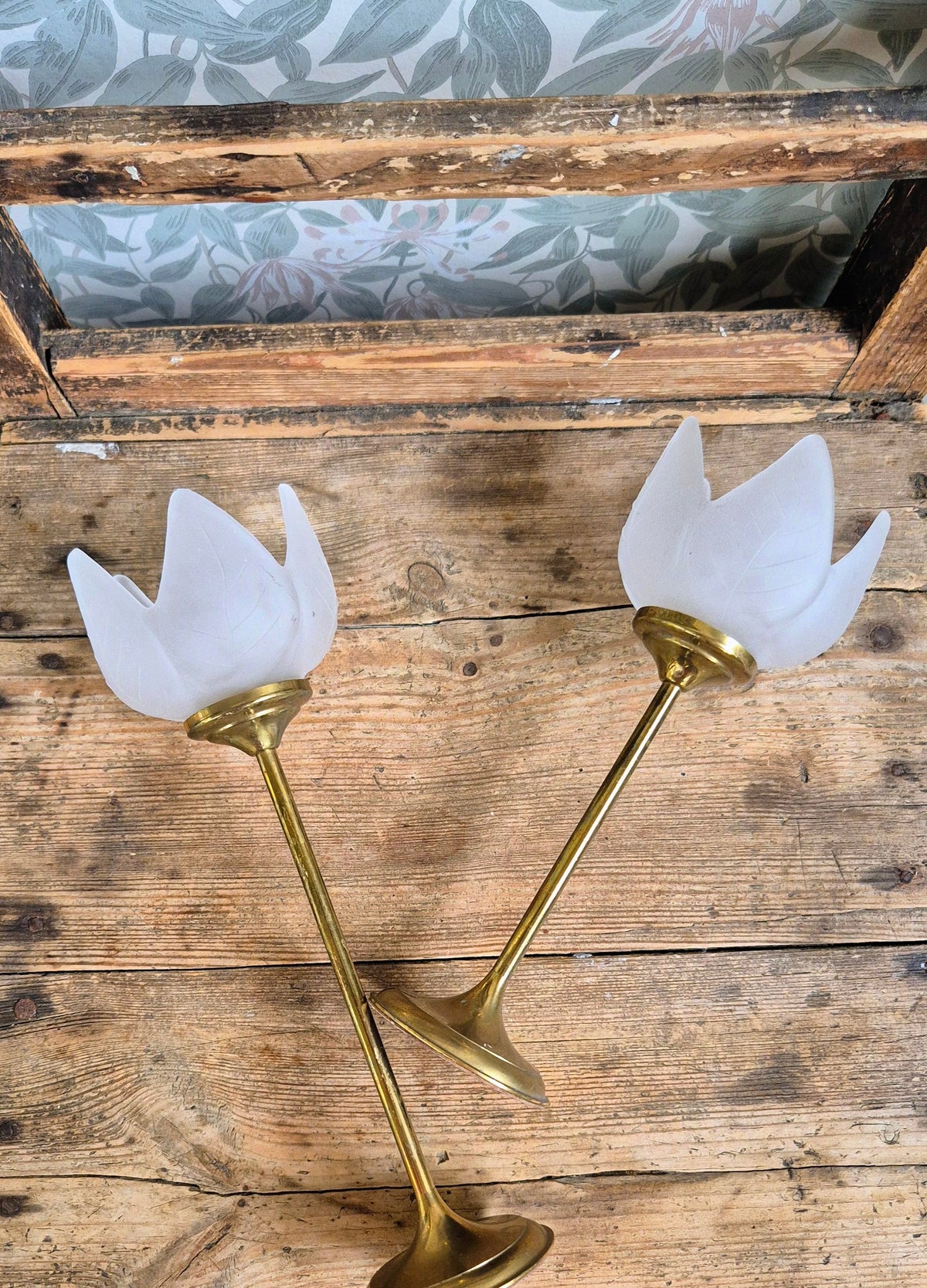 Ljusstake mässing - Tulpan - Wallemyrans Vintage