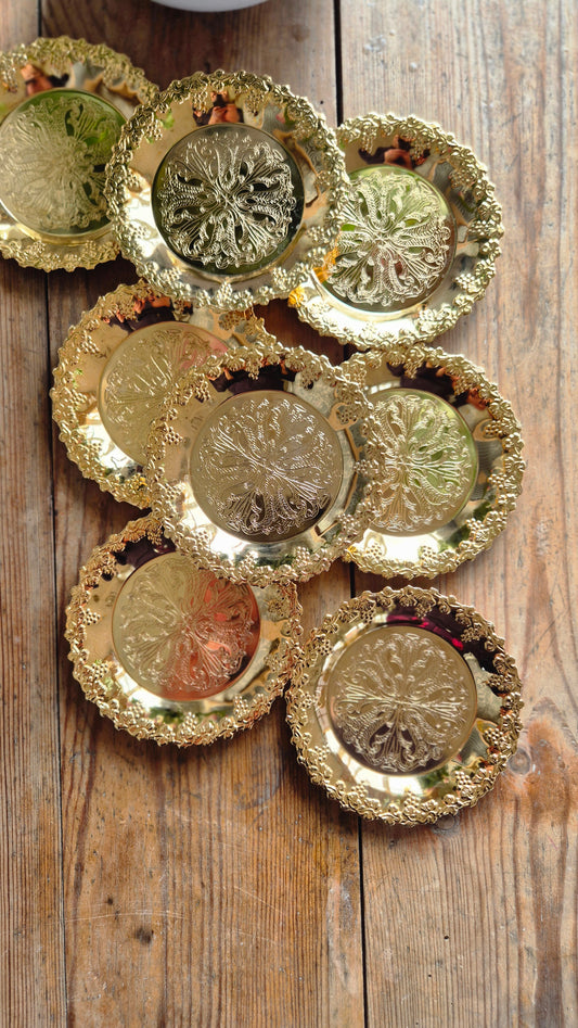 Glasunderlägg - guldfärgade