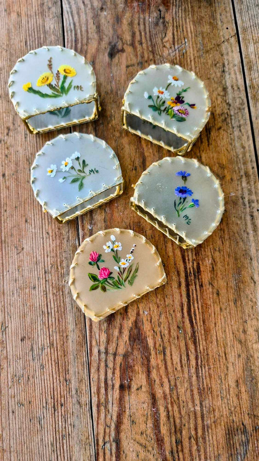 Handmålade hållare för namnskylt 5 st