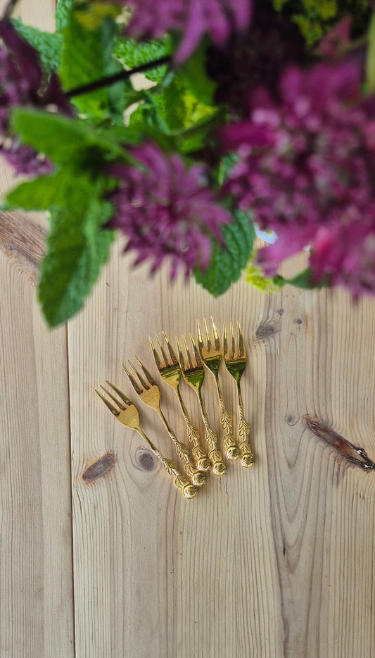 Tårtgafflar - Guld