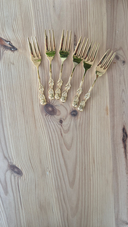 Tårtgafflar - Guld