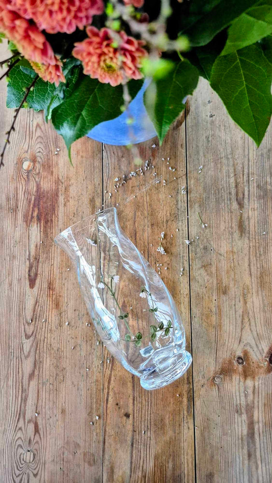 Handmålad glasvas - Laxå glashyttan