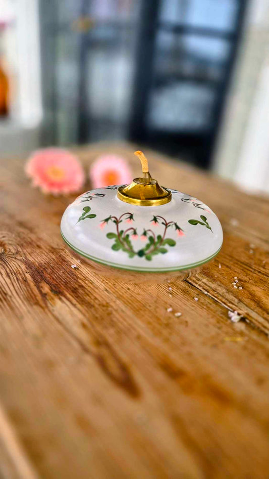 Oljelampa i glas - Blomdekor