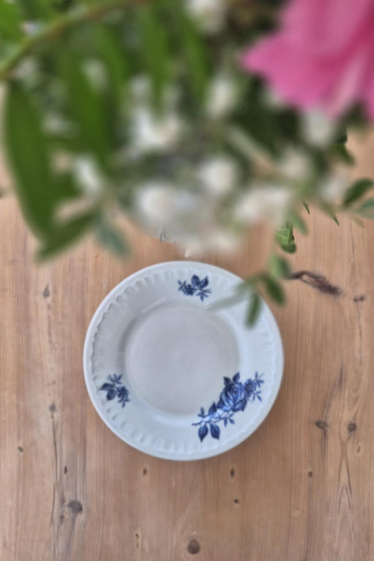 Blåvita assietter - Blommönster 4 st