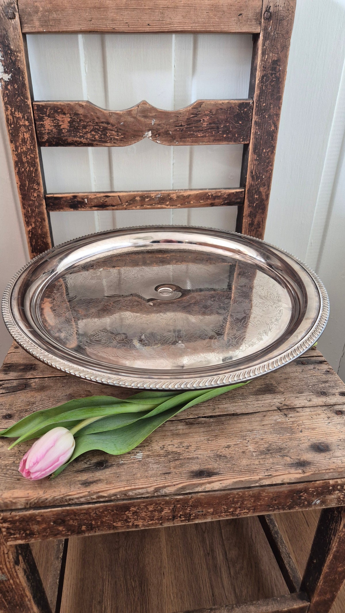 Tårtfat på fot i nysilver - Wallemyrans Vintage