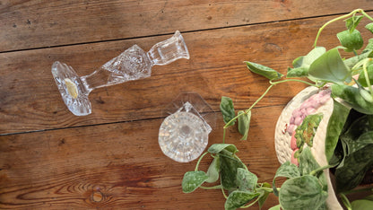 Paret ljusstake i kristallglas