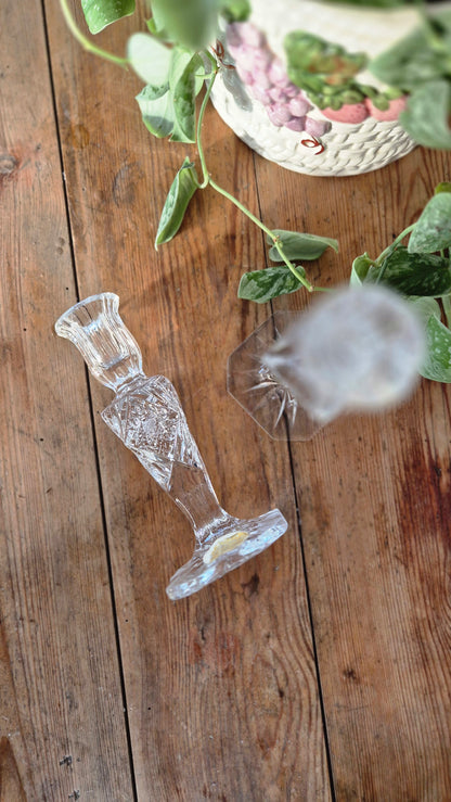 Paret ljusstake i kristallglas