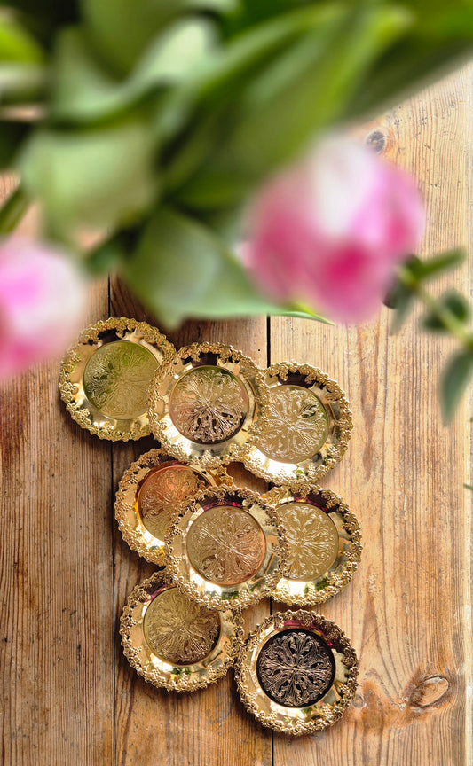 Glasunderlägg - guldfärgade