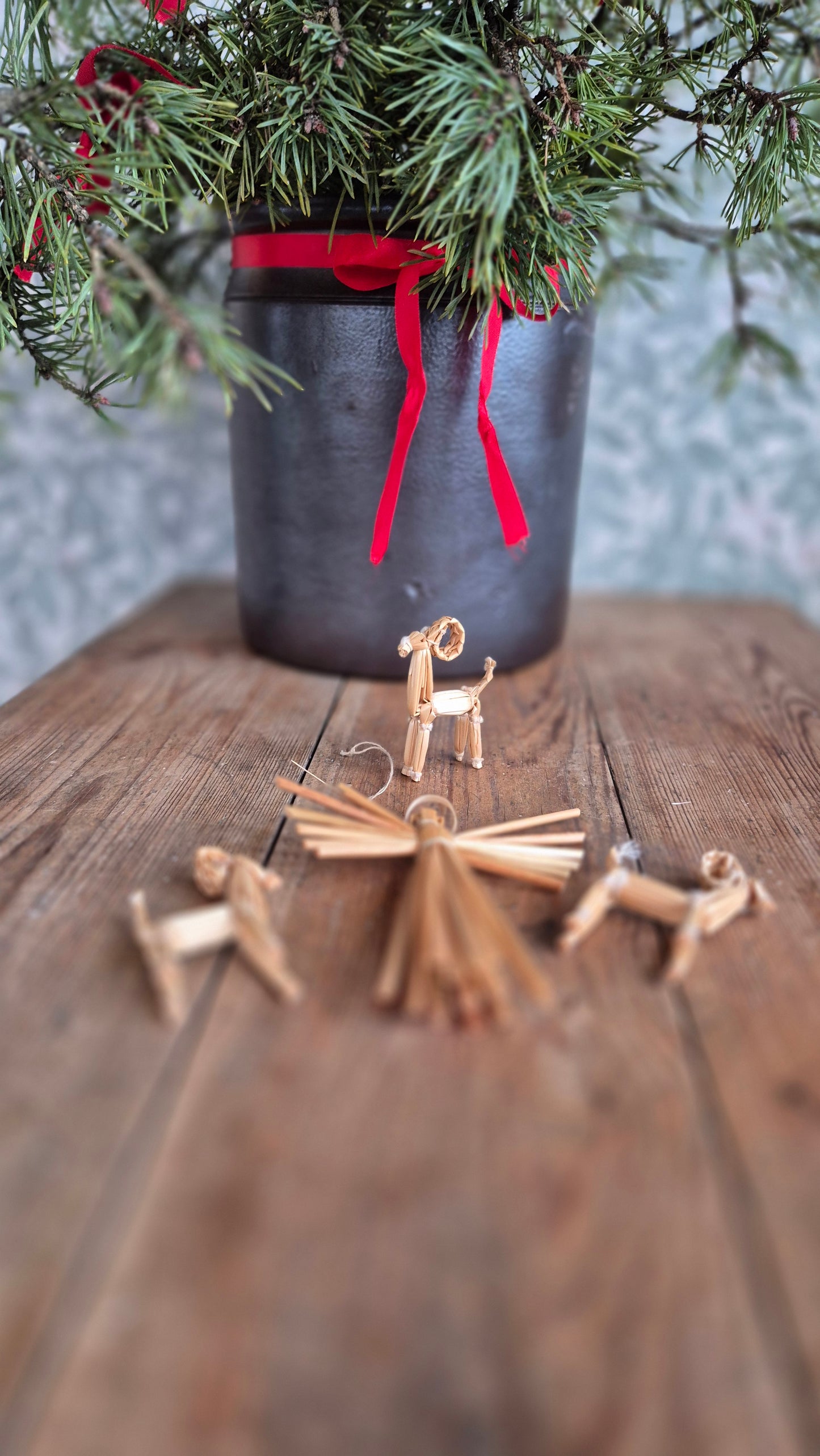 Julhängen i halm - Ängel