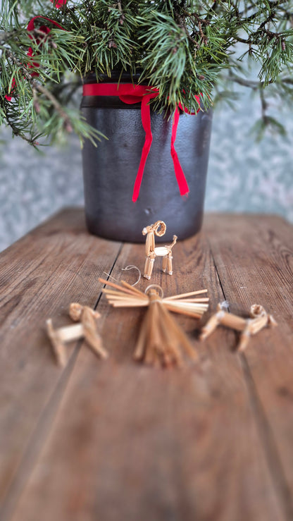 Julhängen i halm - Ängel