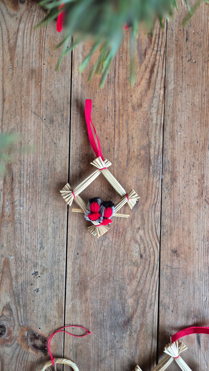 Julhängen i halm - Fåglar