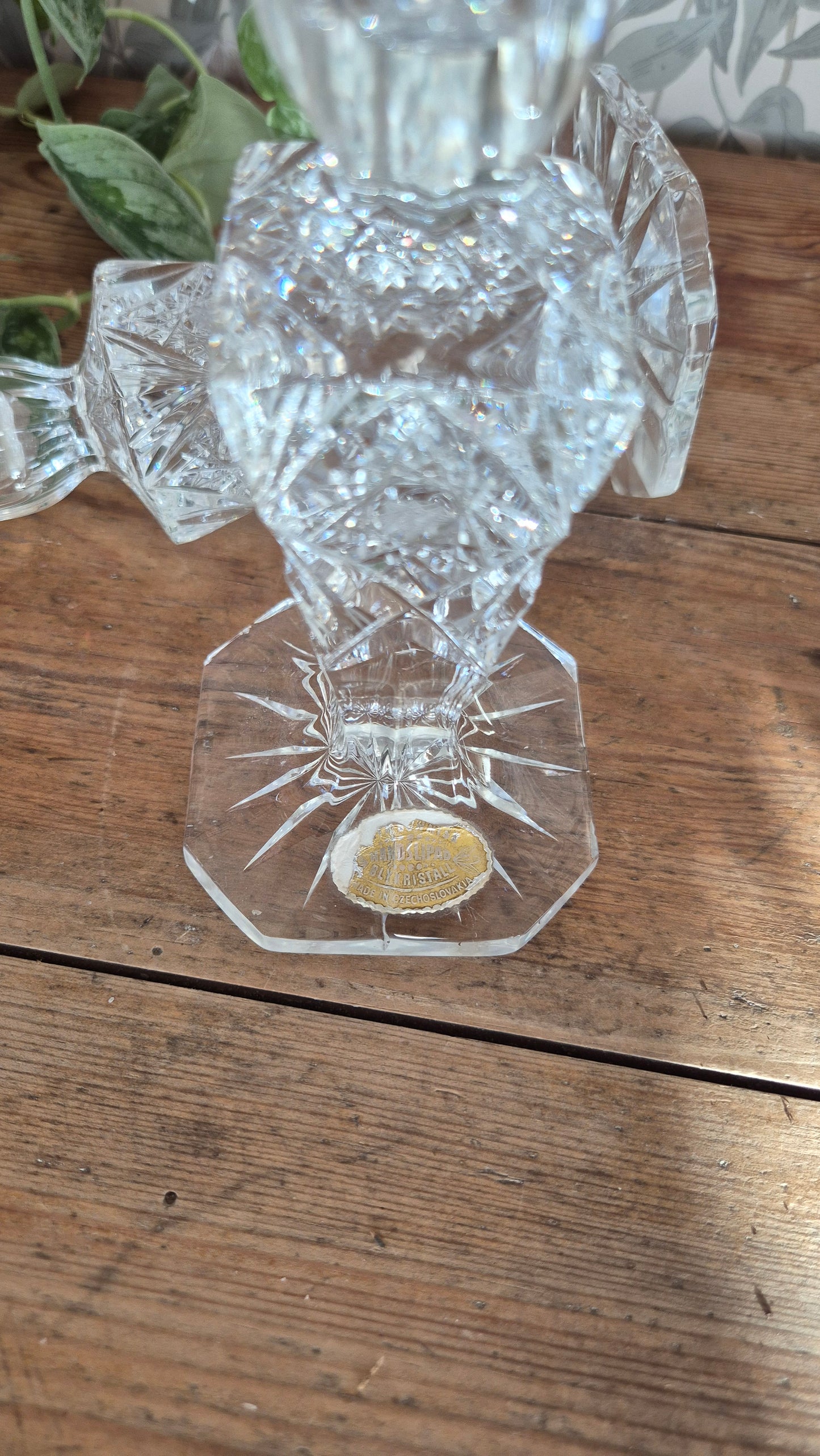 Paret ljusstake i kristallglas