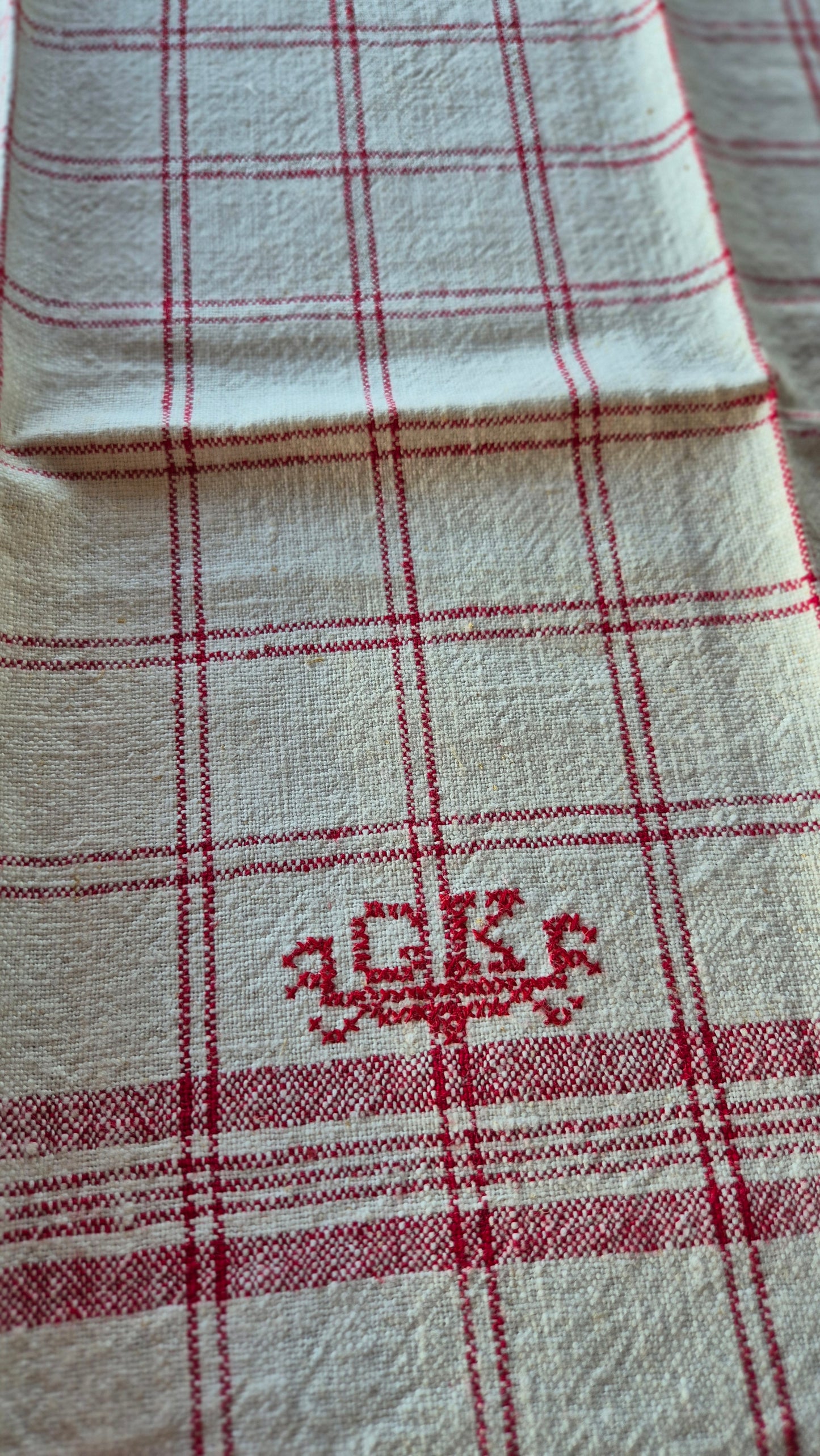 Linnehandduk - Rödrutig