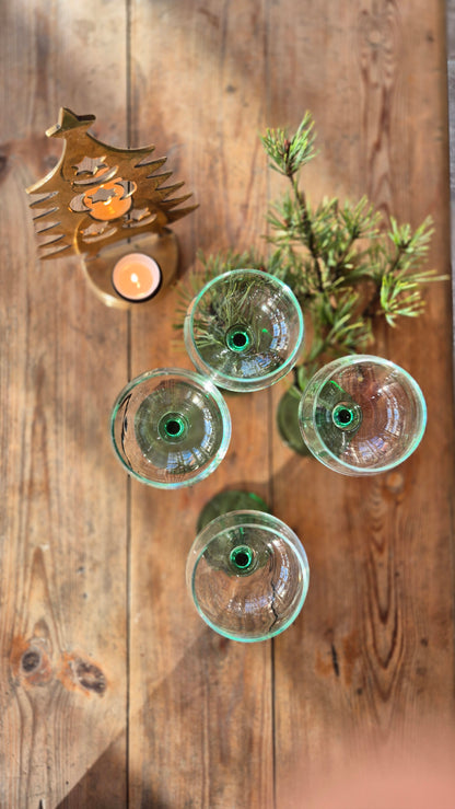 Franska vinglas - Gröna