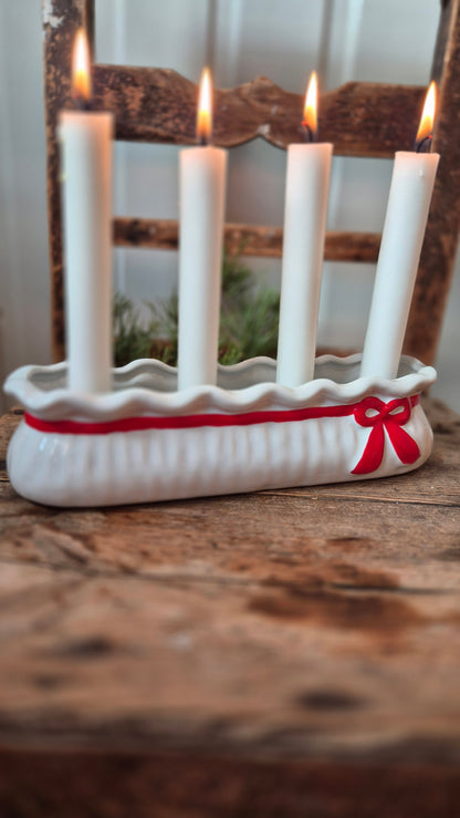 Ljusstake porslin - Rosett