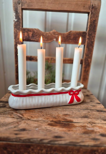 Ljusstake porslin - Rosett