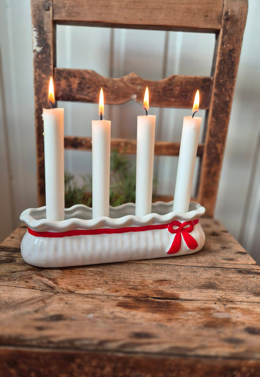 Ljusstake porslin - Rosett