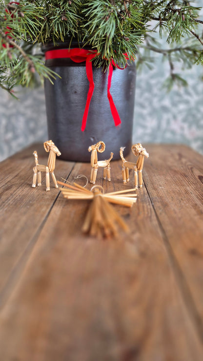 Julhängen i halm - Ängel