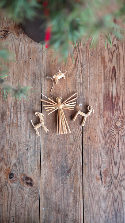 Julhängen i halm - Ängel