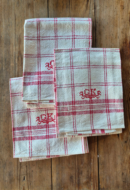 Linnehandduk - Rödrutig