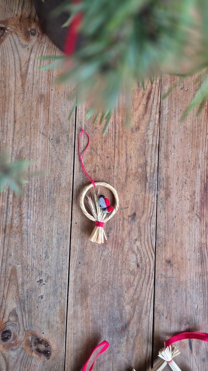 Julhängen i halm - Fåglar