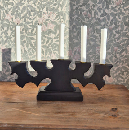 Ljusstake i trä - svart