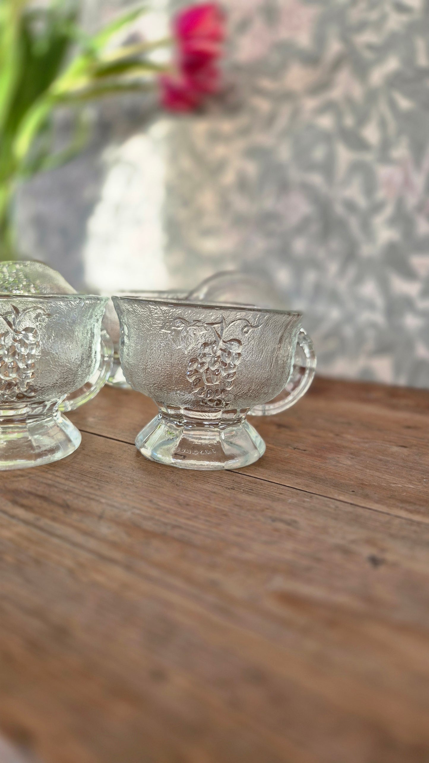 Dessertglas vindruvsmotiv