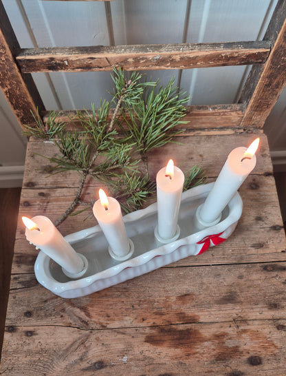 Ljusstake porslin - Rosett