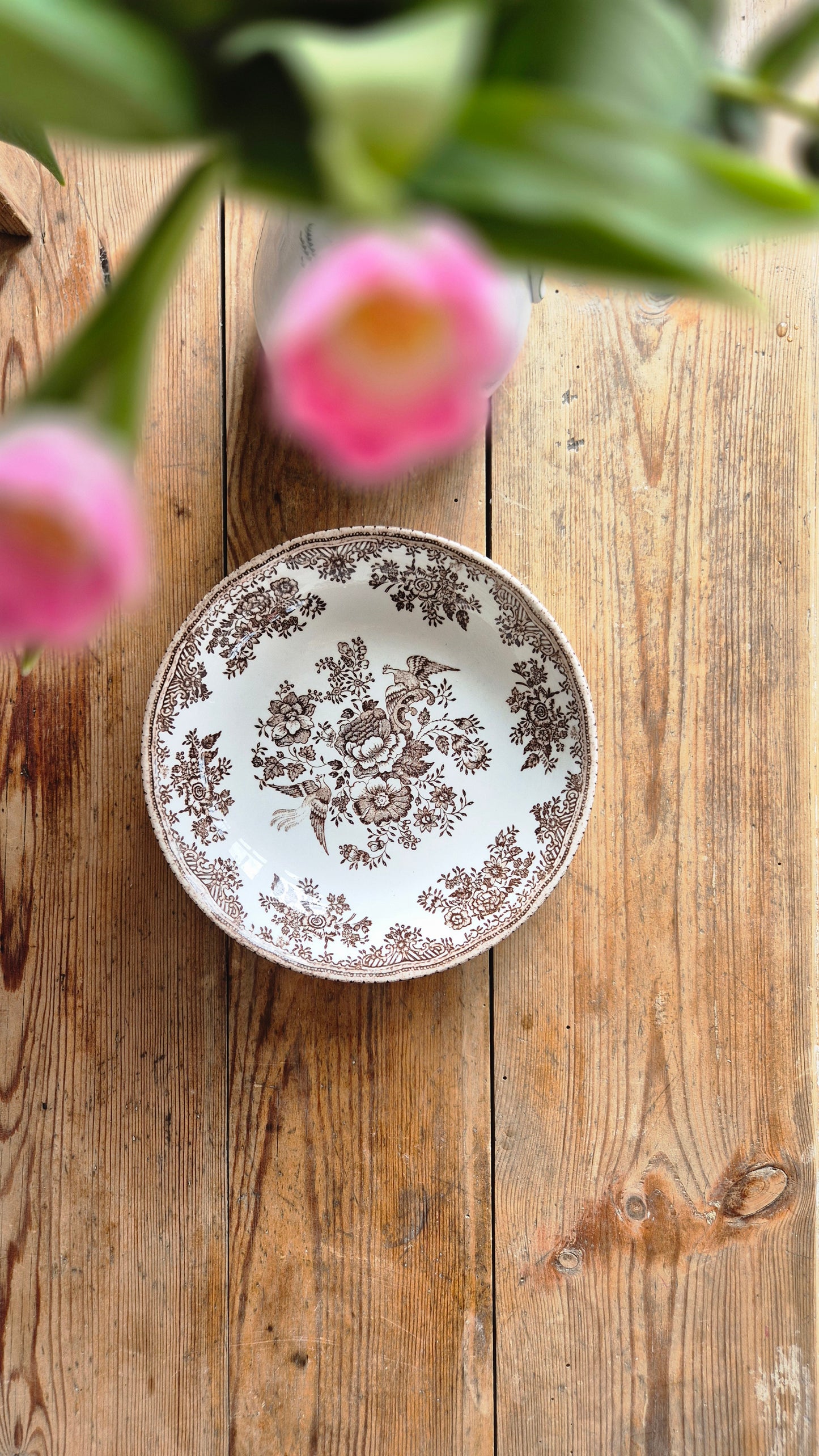 Djup tallrik brun fasan - Old Gustavsberg